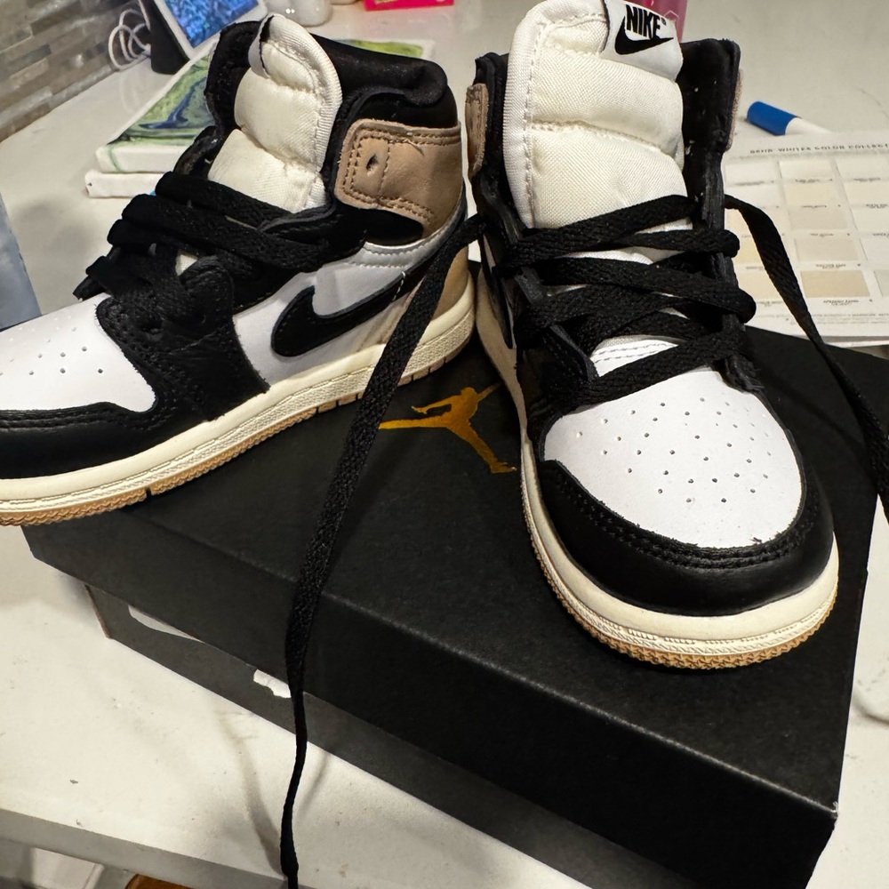 Nike Kids Black and White High-Top Sneakers